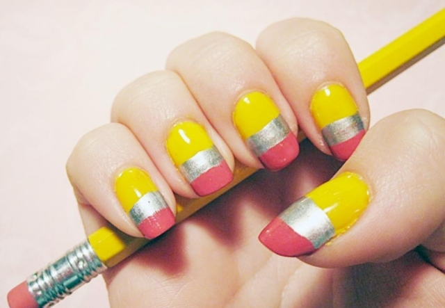 nail-design-ideas-school-motifs-yellow-pencil-rubber