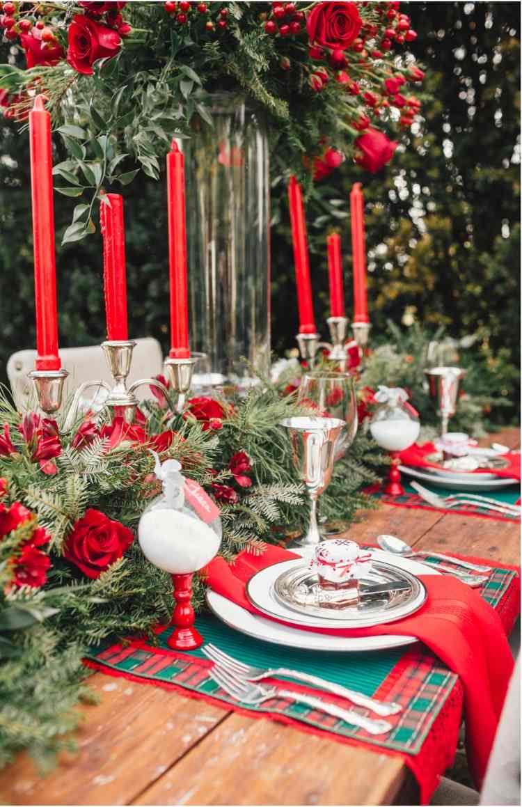 mesa decoração-ideias-casamento-natal-época-vermelho-branco-tradicional