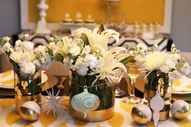 decoração de mesa-ideias-casamento para o Natal flores frescas