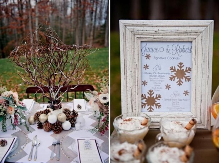 inverno-natal-casamento-decoração-ideias-flocos de neve-lugar-cartões-faça você mesmo