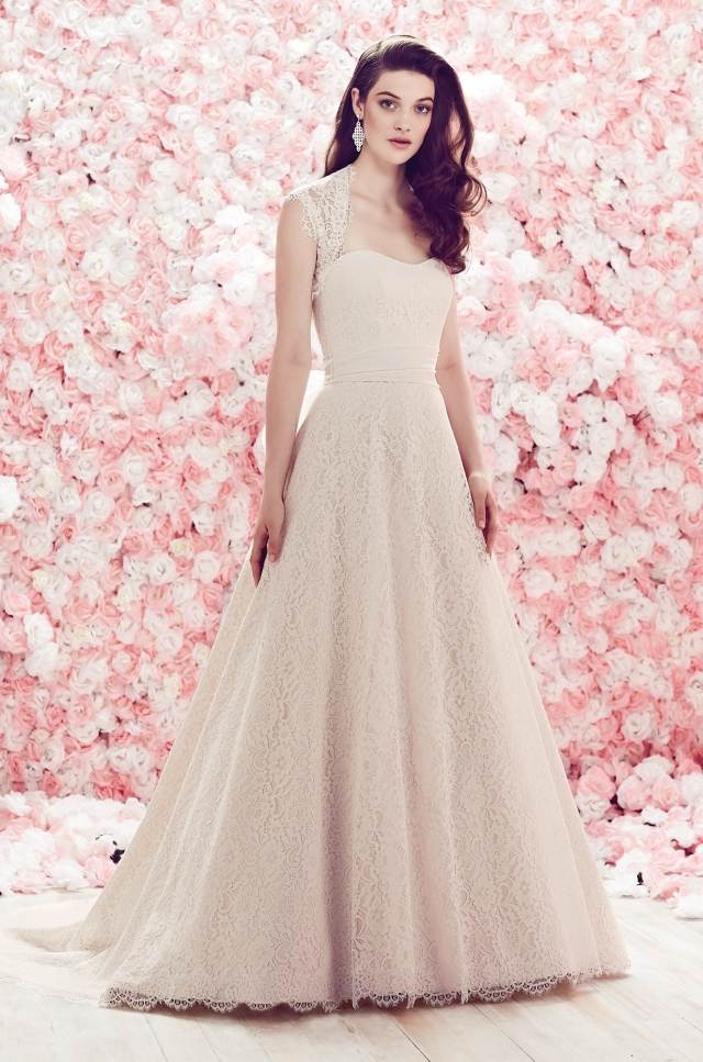 Vestido de renda coeur decollete-mikaella creme branco moda nupcial 2014