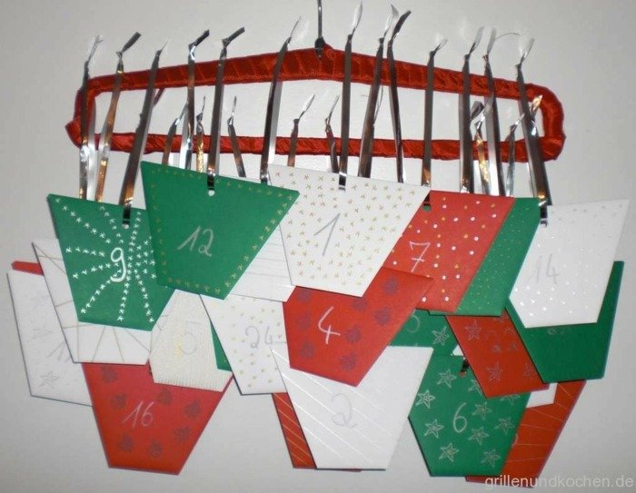 sacolas de papel calendário do advento cabides de natal