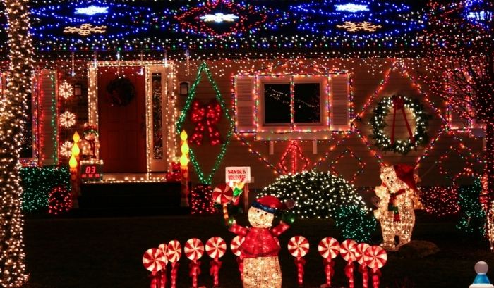 decorações ao ar livre para o natal boneco de neve luzes de fada do telhado azul