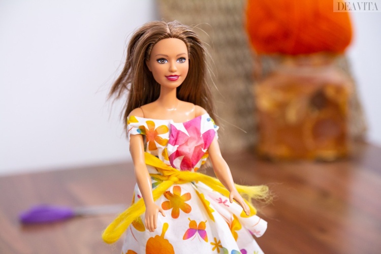 Barbie vestido guardanapo faça você mesmo