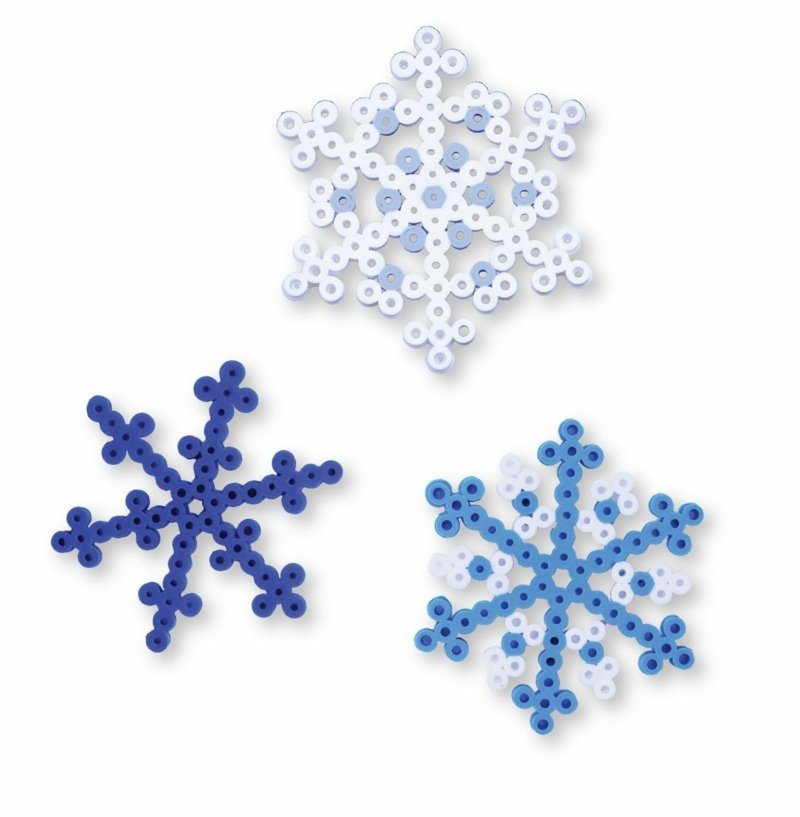 mexer com contas de ferro flocos de neve de inverno branco azul fácil