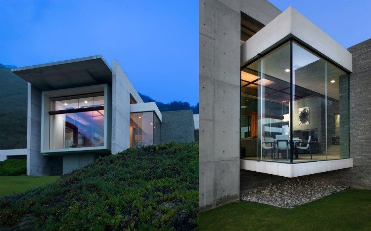 Casa de estilo Bauhaus -granite-concreto-arquitetura moderna