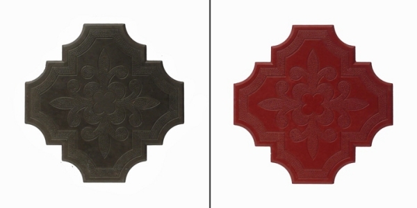 ladrilhos decorativos vermelho-cinza