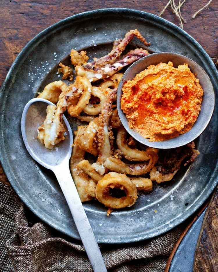 molho romesco lula calamares receitas de tapas com frutos do mar