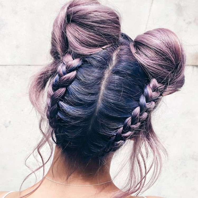 Tutorial de penteado de pãezinhos espaciais para updos rápidos com tranças