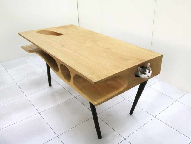 projeto mesa de madeira gato divertido ruan hao hong kong