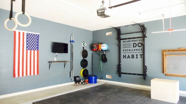 pequena sala de fitness em casa própria sala de treino equipamento plano ginásio em casa