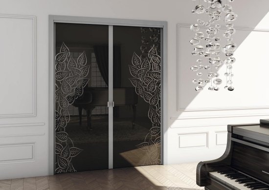 Foaporte com design de porta interna de vidro preto