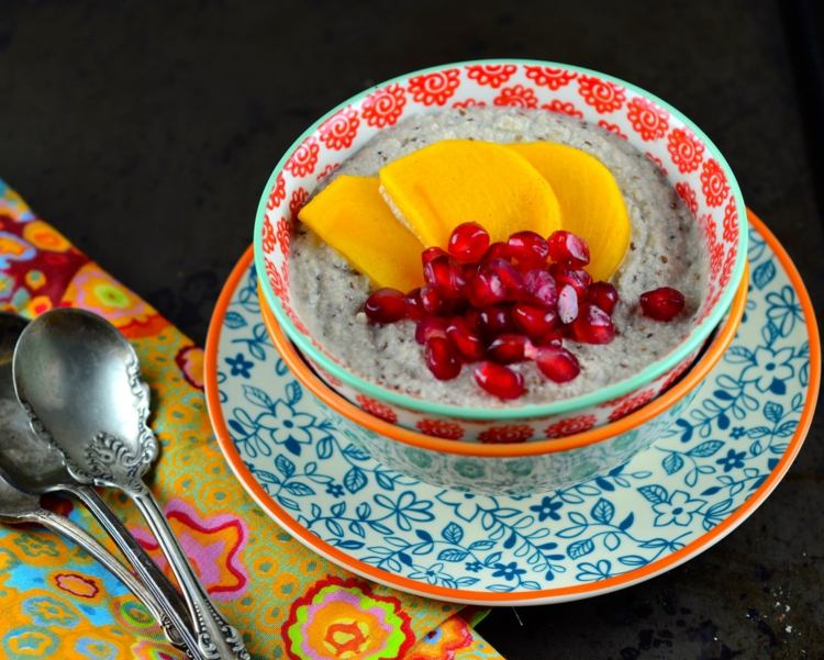 Sementes de iogurte chia deliciosas sobremesas café da manhã vegano