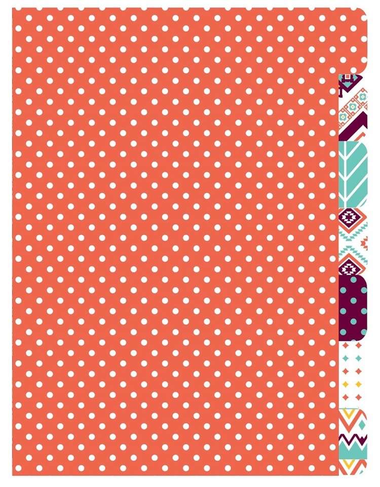 filofax-inserts-A5-divider-dot-pattern-orange-print