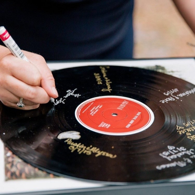 livro dos convidados casamento disco de vinil estilo vintage