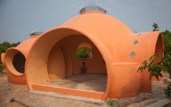 Casa barata para construir casa abobadada construção de parede de argila