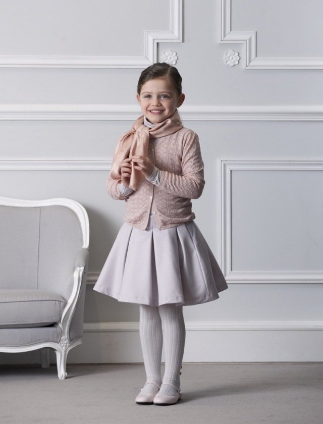 moda infantil-exclusiva-de-volta-às-aulas-meninas-vestido-colete-lenço-marca-Dior