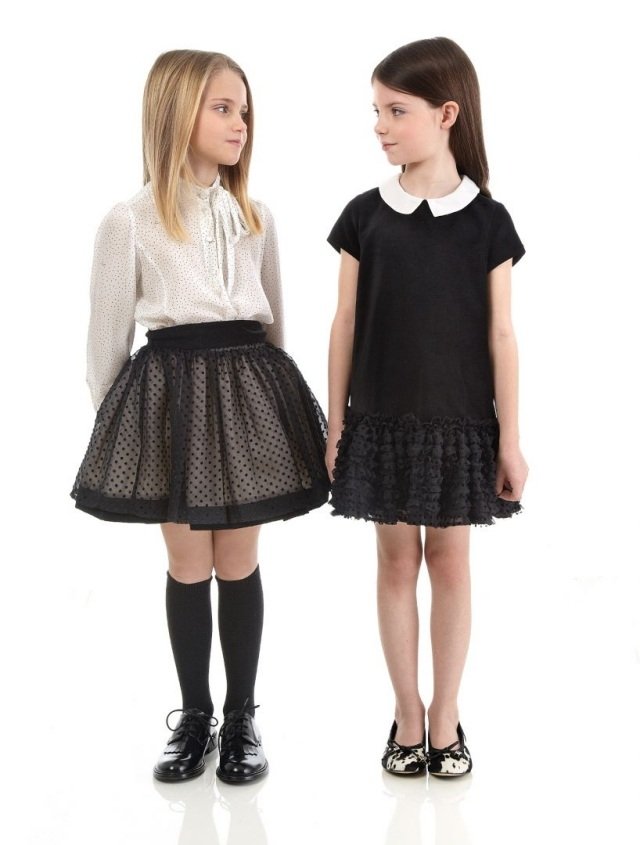 preto-branco-chiffon-saia-meninas-moda-fendi-de volta à escola