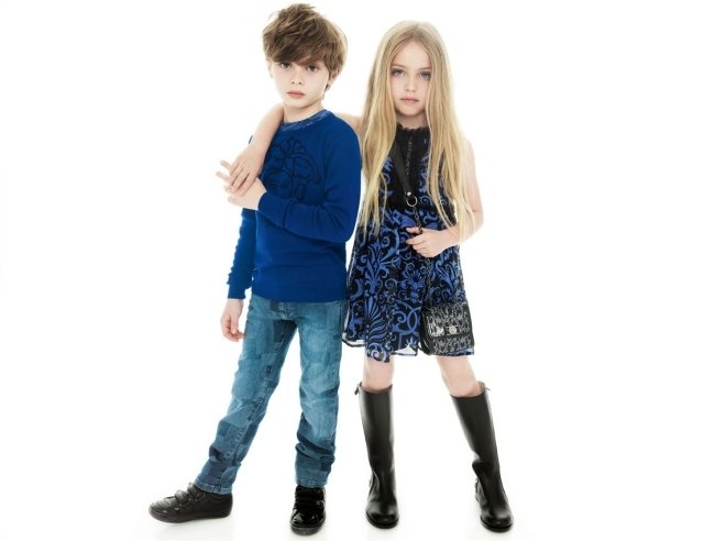 moda infantil-incomum de volta às aulas-outono-2014-versace-boys-and-girls