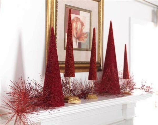 vermelho-brilhante-natal-decoração-chaminé-decorar