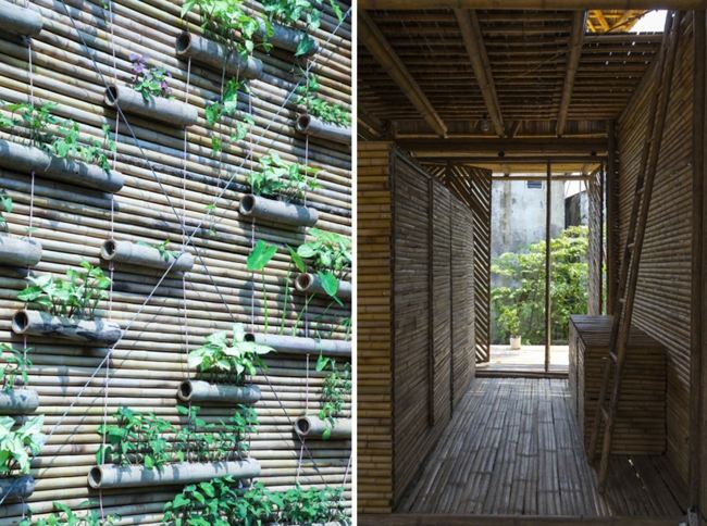 jardim vertical vietnã bambu material de construção