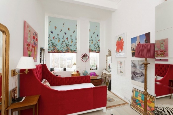 luxo loft londres quarto infantil acolchoado vermelho