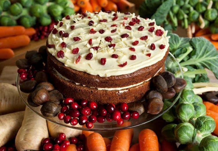 Bolo de frutas deliciosas receitas rápidas do café da manhã de Natal