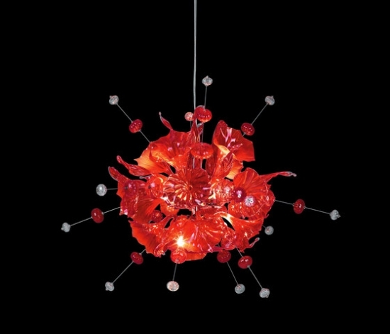 Design de lustre de cristal vermelho Cumulus