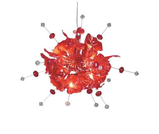 Lustre de vidro lustroso com design vermelho Bsweden