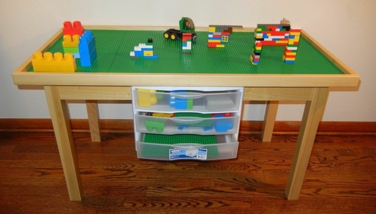 lego mesa compartimentos de arrumação quarto infantil