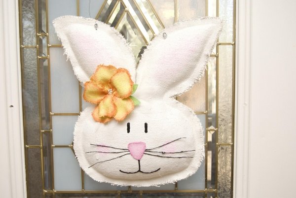 ideias para porta de entrada tecido de coelhinho da páscoa decoração de primavera