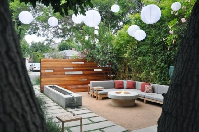 jardim terraço ideias design moderno divisor de travesseiro