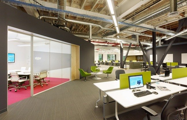 Design de interiores do local de trabalho-conceito aberto-Skype Office Silicon Valley