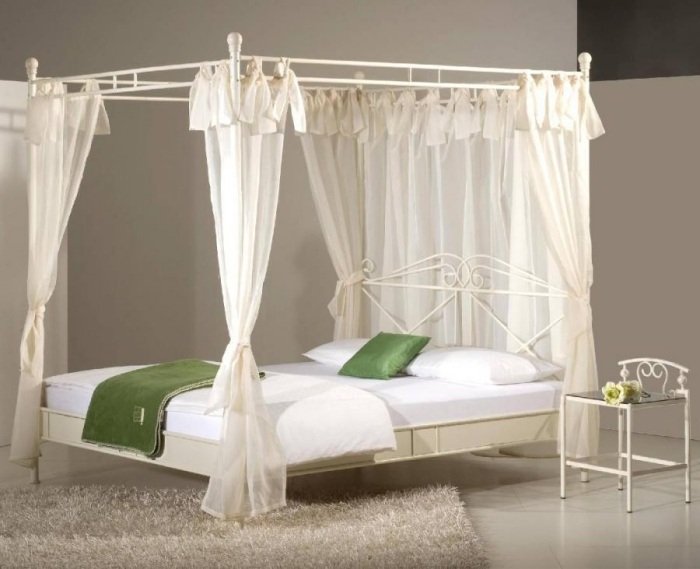 Veneza-cama com dossel-creme-branco-branco-tecido-dossel-cama jovem-nova-modular