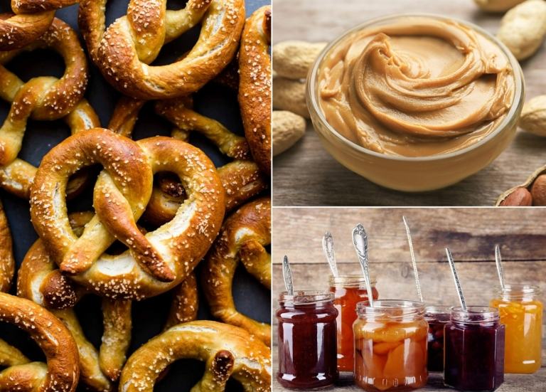 Em vez de manteiga de amendoim e geléia na torrada, experimente um pretzel