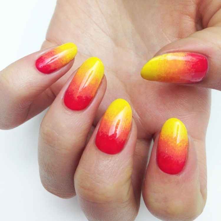 design de unhas-verão-laranja-amarelo-pôr-do-sol-cores