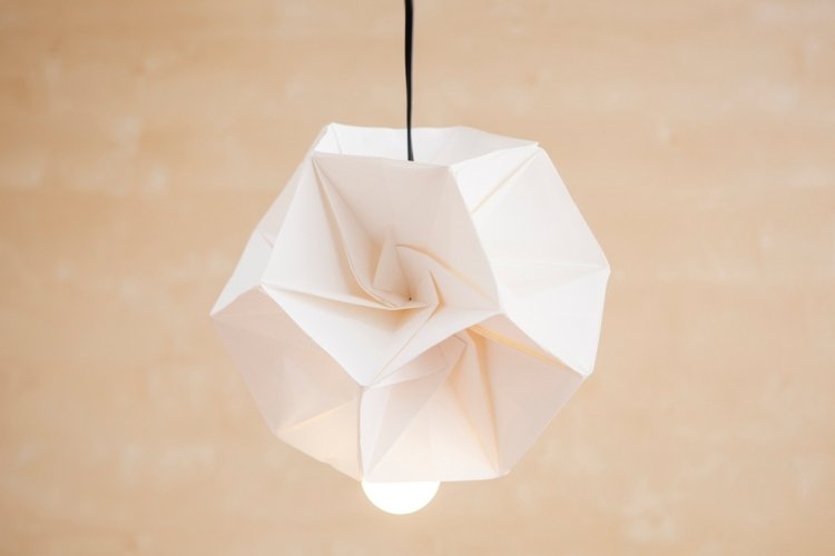 origami-lâmpada-diy-instruções-branco-pendente-luz-cabo-preto