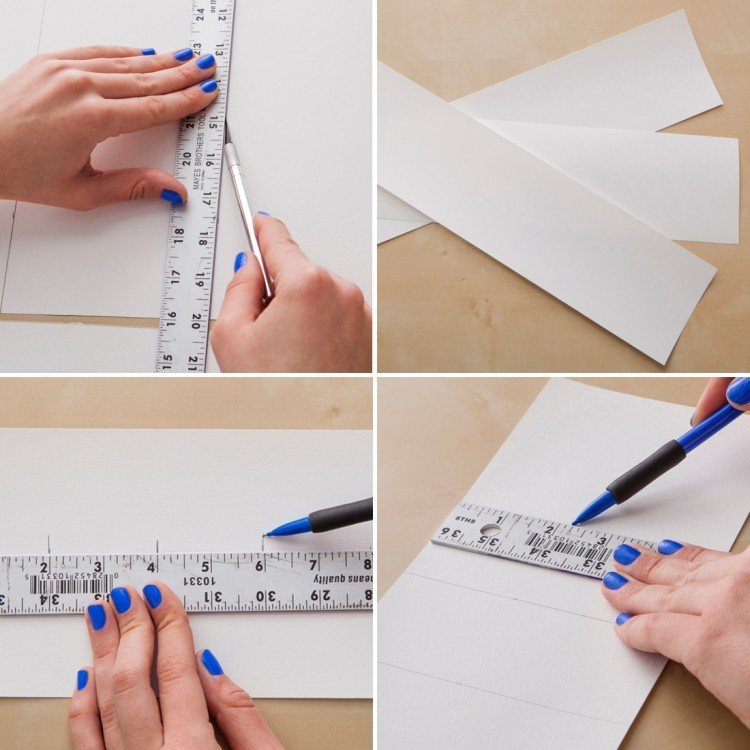 origami-lâmpada-diy-instruções-papelão-papel-lápis-linha-branca