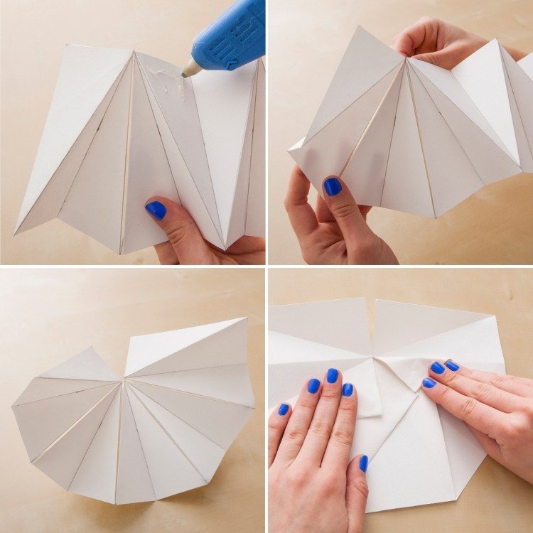 origami-lâmpada-diy-instruções-papelão-papel-white-fold-hot-glue-fold-fix