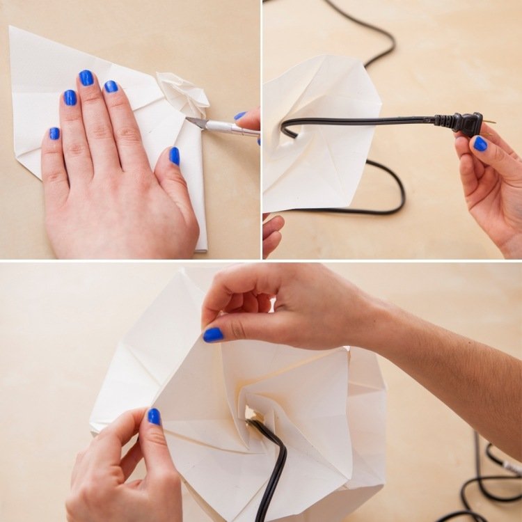 origami-lâmpada-diy-instruções-cabo-consertar-luz-abajur