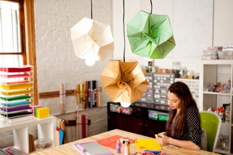 origami-lamp-diy-instruções-papel-papelão-dobrável-decoração-luzes pendentes