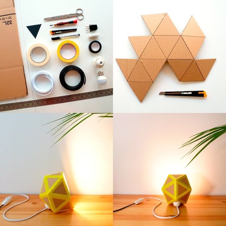 origami-lâmpada-diy-instruções-icosaedro-papelão-dobrar-cortar-faca