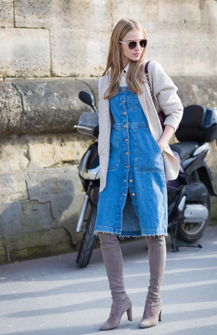 outfit-ideas-cardigans-oversize-overknee-boots-camurça-cinza-vestido-jeans