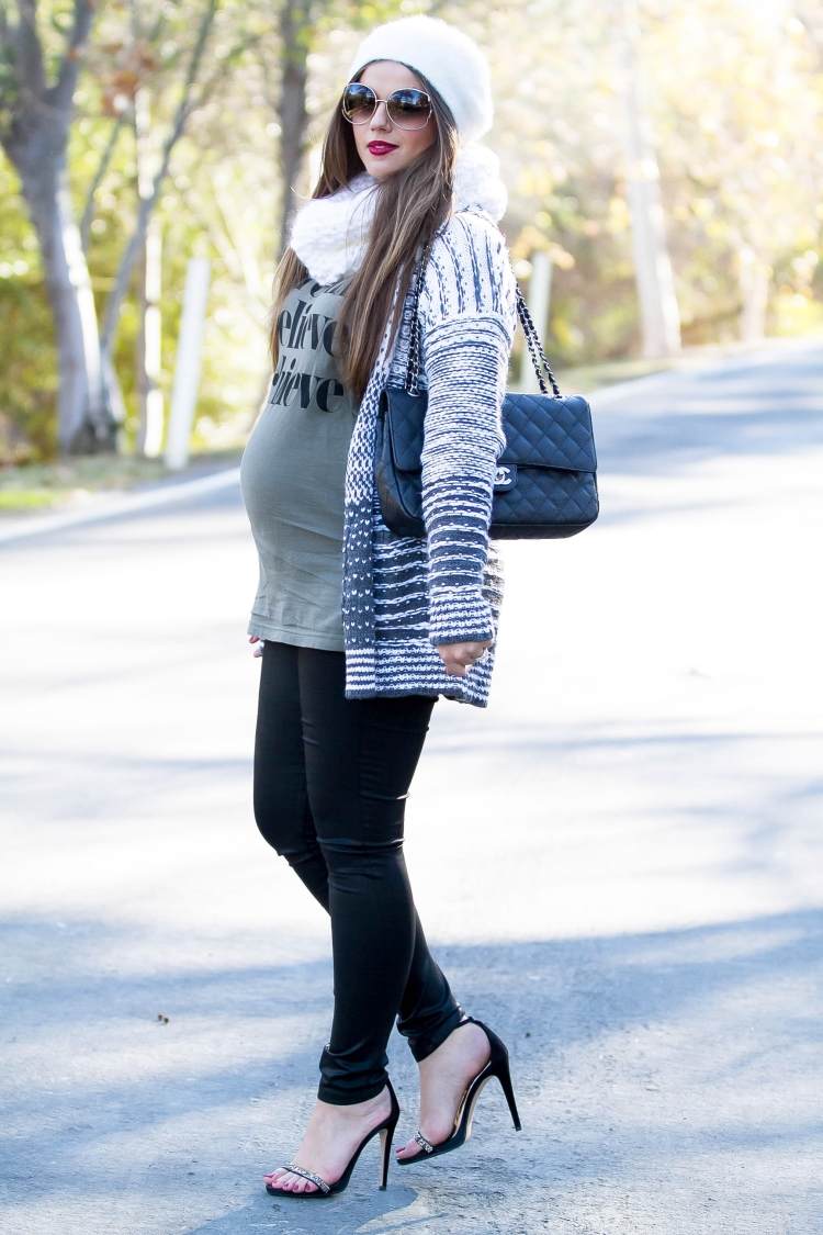 roupas-ideias-cardigans-oversize-pregn-high-heels-hat-white-sunglasses