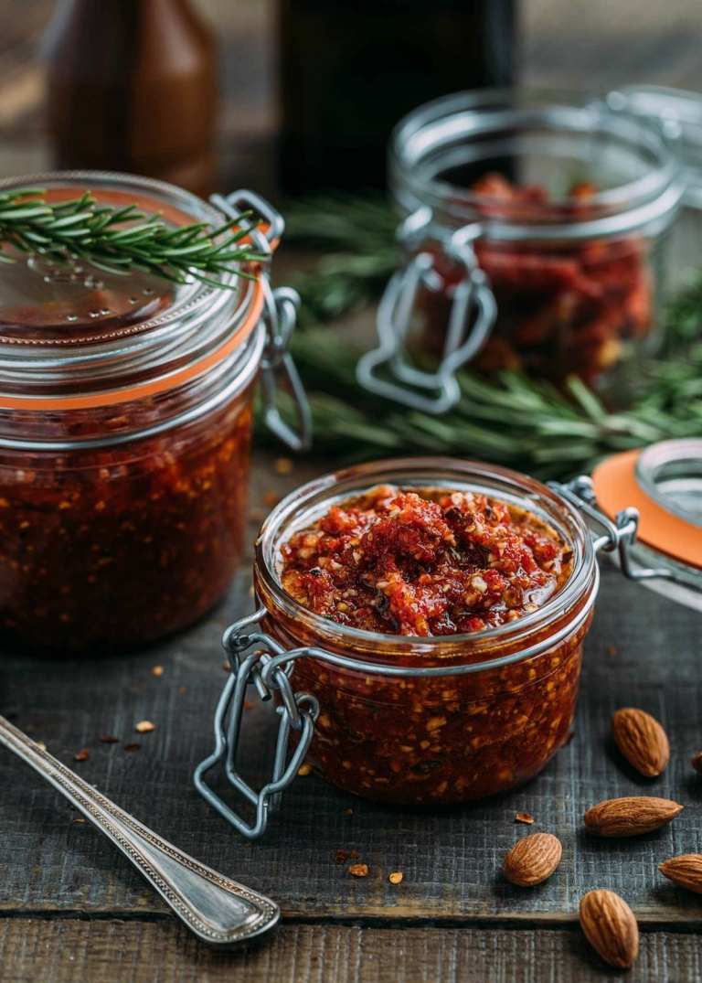 Pesto rosso com tomates secos ao sol para massas e outros pratos