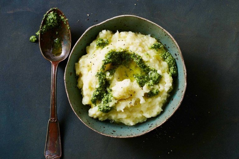 Use pesto para purê de batata, ervilha, purê de couve-flor ou outros purês