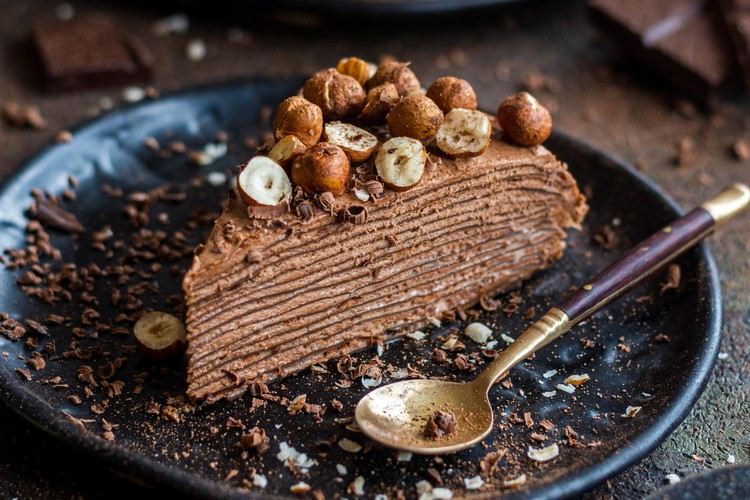 Receita de bolo de panqueca Bolo de Nutella de preparação de panqueca