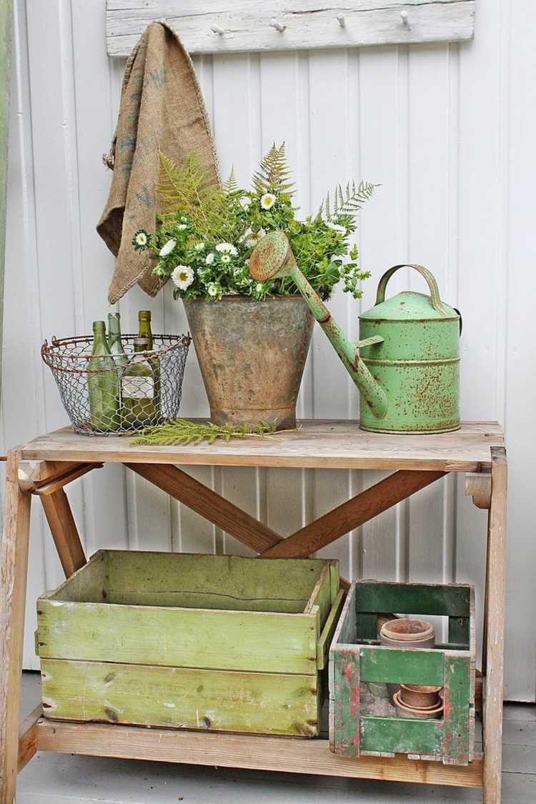 shabby-chic-garden-table-exterior-decorate-old-watering-regas