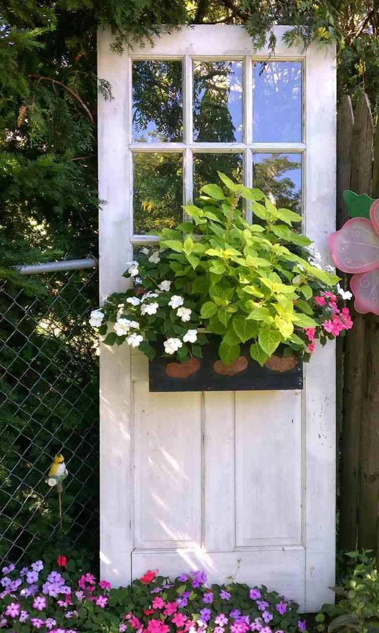 shabby-chic-garden-wooden-door-window-flower-box-plants