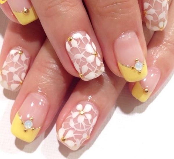 Summer-Nail-Design-elegant-white-tip-yellow-unha-tip-french